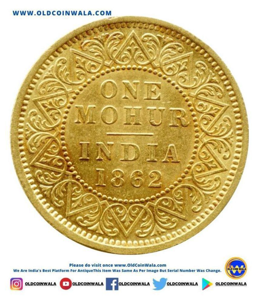     			BRITISH INDIA TWO MOHUR DOUBLE FACE KING AND QUEEN COIN GOLD PLATED COIN