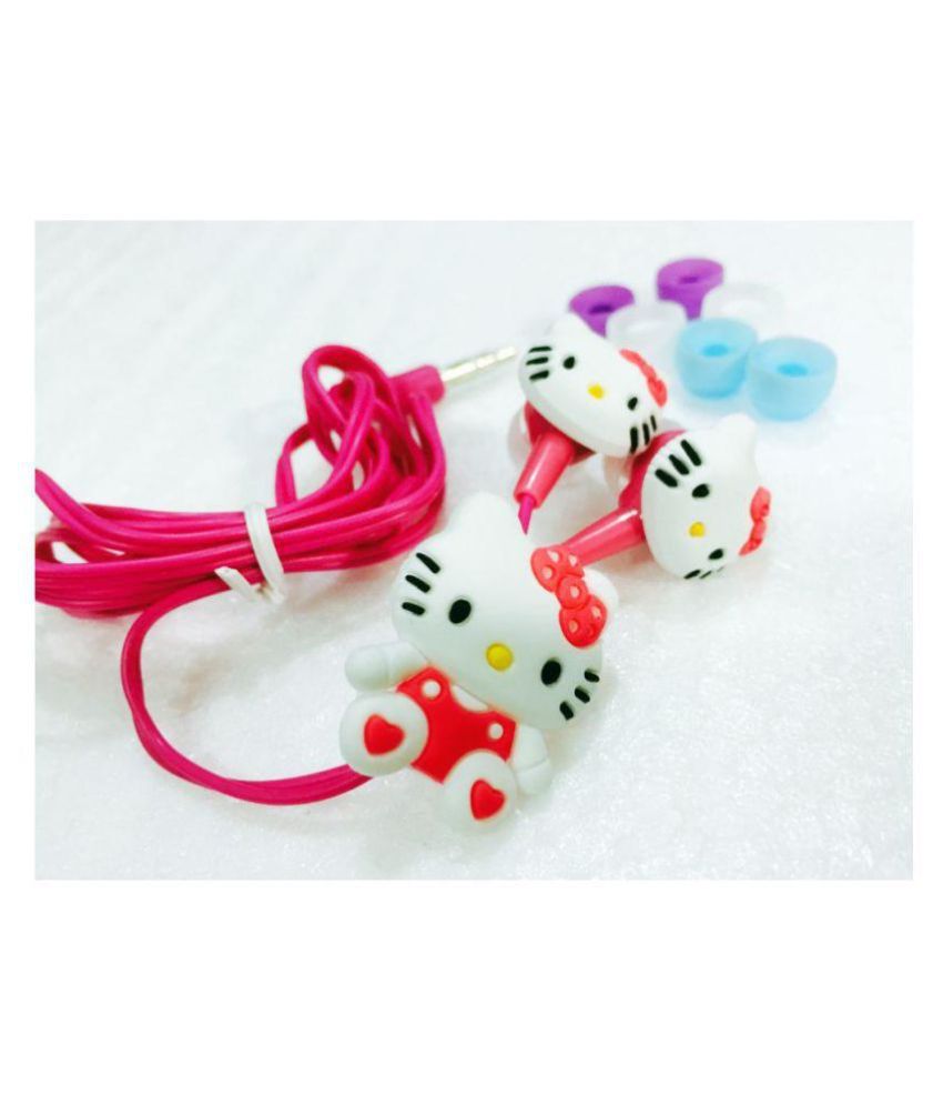 Bingo Kitty Earphone for kids with 3 Earplug In Ear Wired Without Mic ...