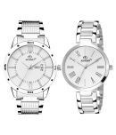 ADAMO Couple Combo White Dial Day & Date Men's & Women's Watch 812-2480SM01