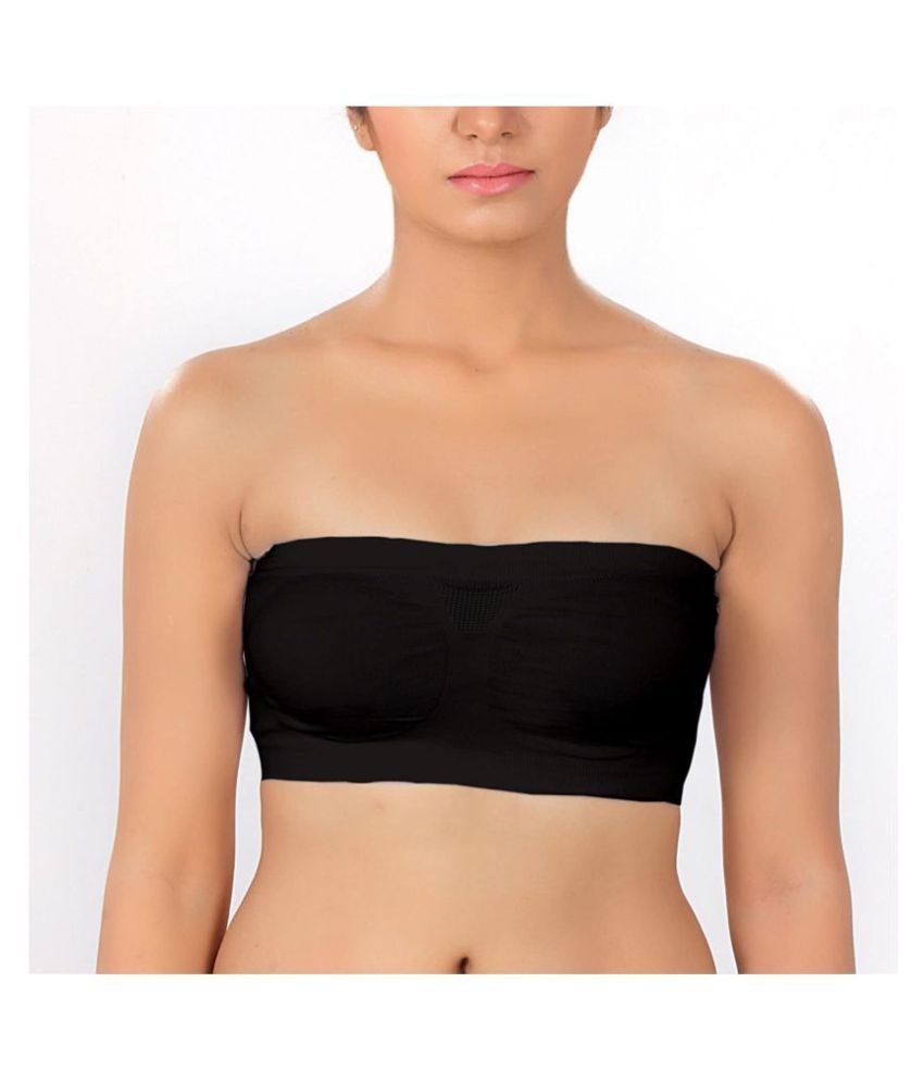     			ComfyStyle Cotton Lycra Non Padded Women's Tube Bra ( Black )