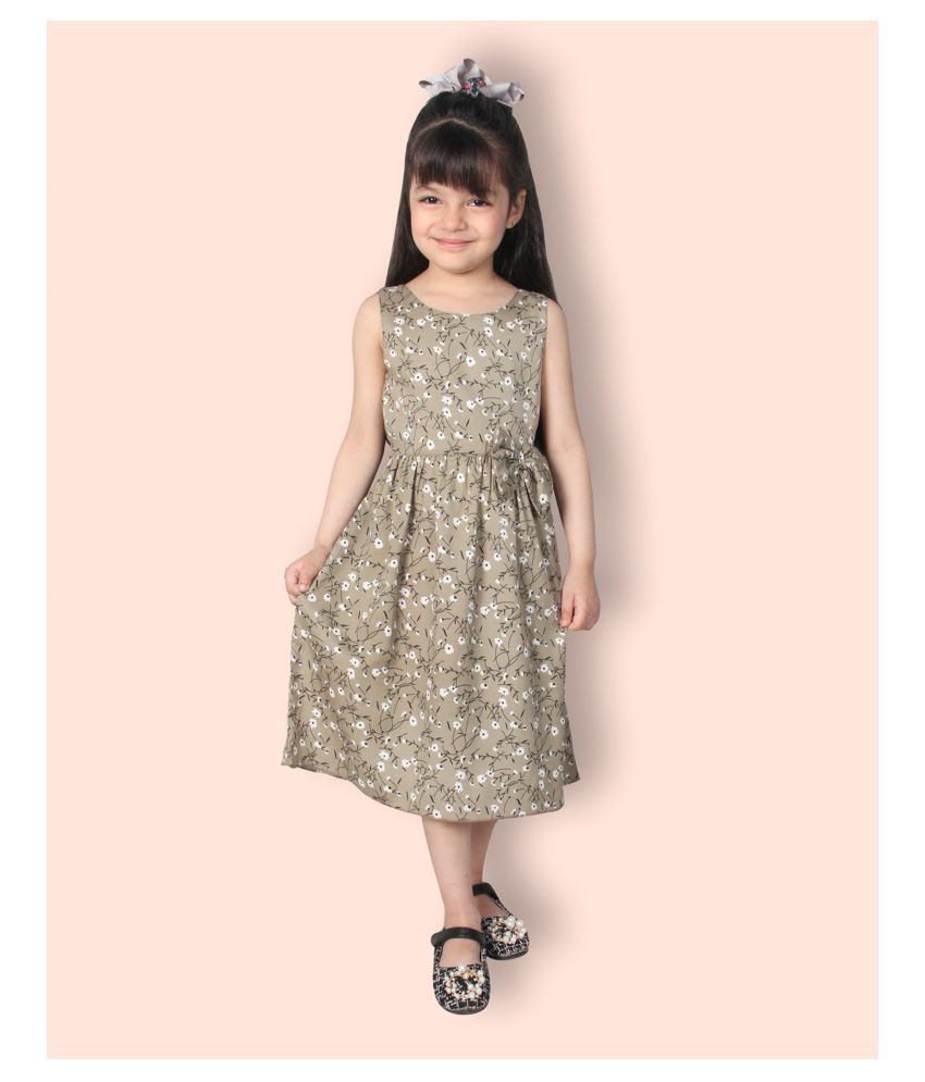     			Addyvero - Green Cotton Girl's A-line Dress ( Pack of 1 )