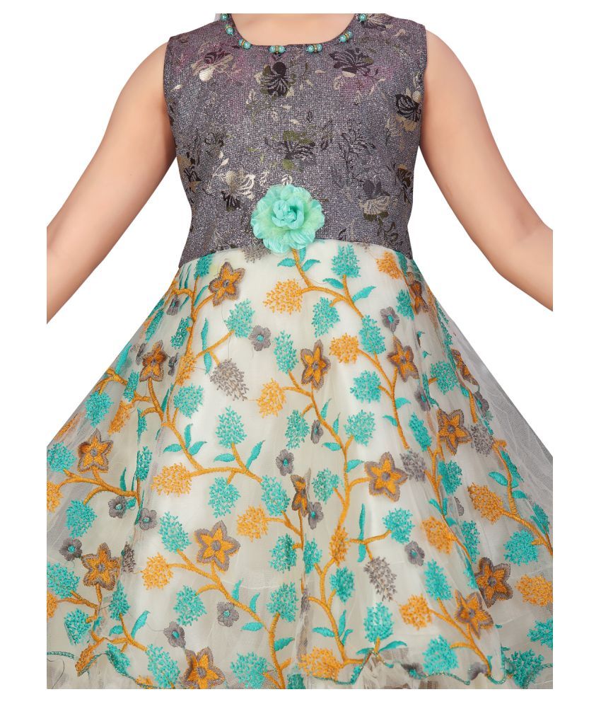 green colour party frocks