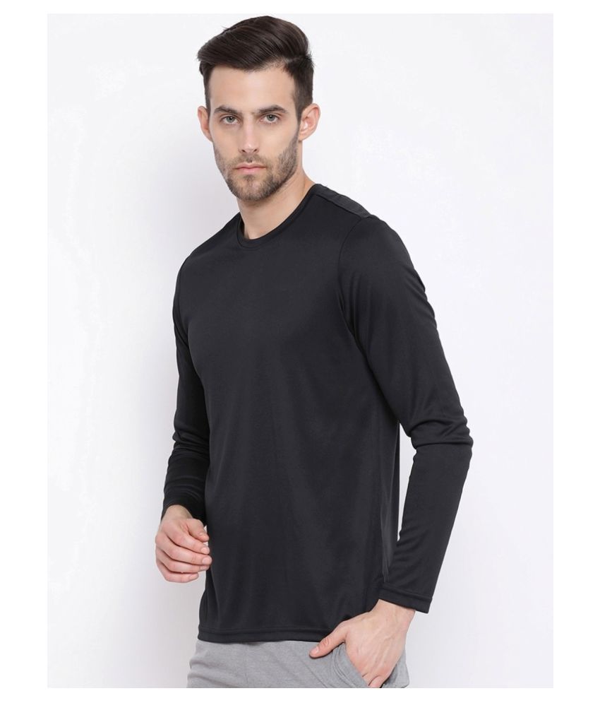 Begone Polyester Lycra Black Solids T-Shirt - Buy Begone Polyester ...