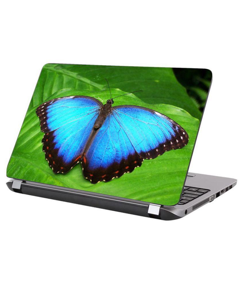     			Laptop Skin Blue Beautiful Butterfly Premium vinyl HD printed Easy to Install Laptop Skin/Sticker/Vinyl/Cover for all size laptops