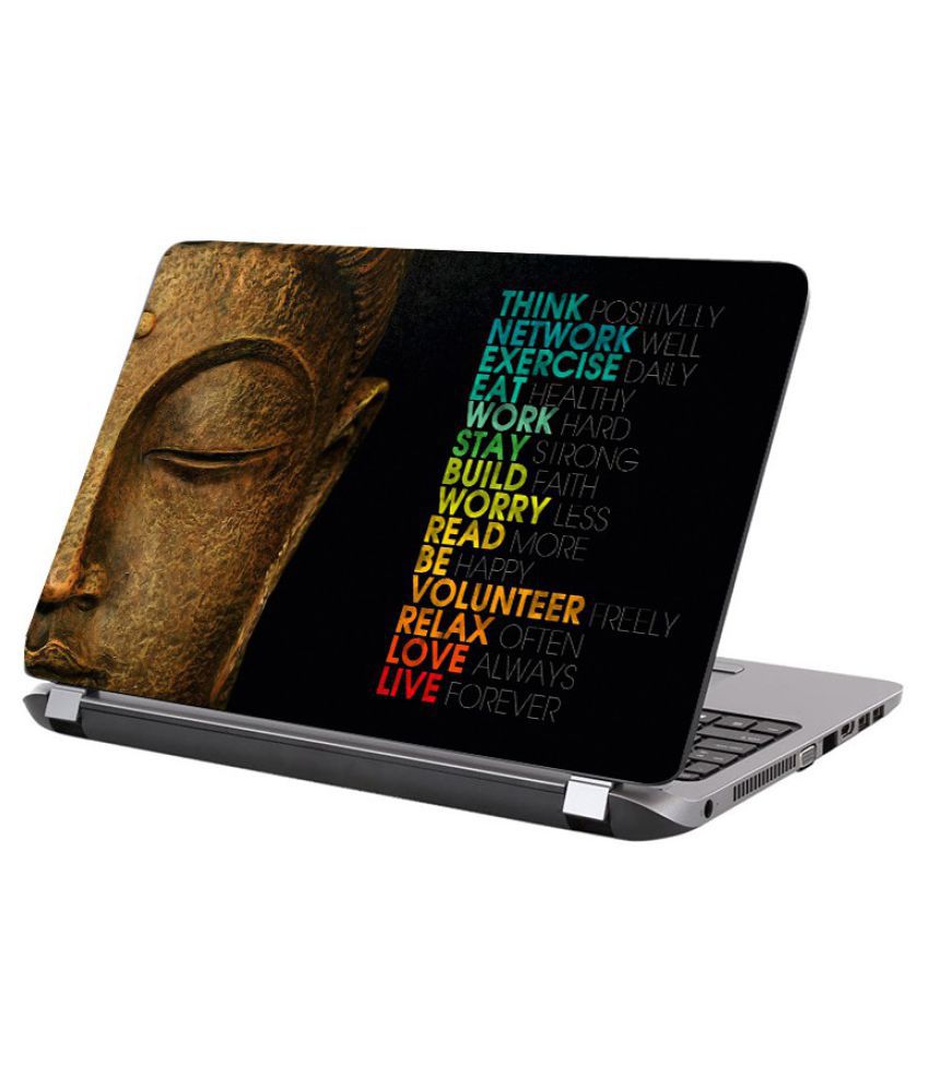     			Laptop Skin Buddha face with Motivational words Premium vinyl HD printed Easy to Install Laptop Skin/Sticker/Vinyl/Cover for all size laptops