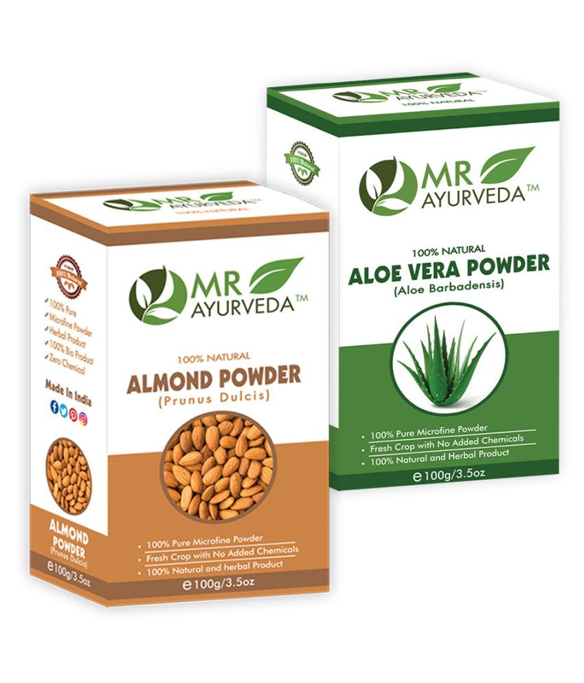 MR Ayurveda Almond Powder & Aloe Vera Powder Face Pack Masks 200 gm