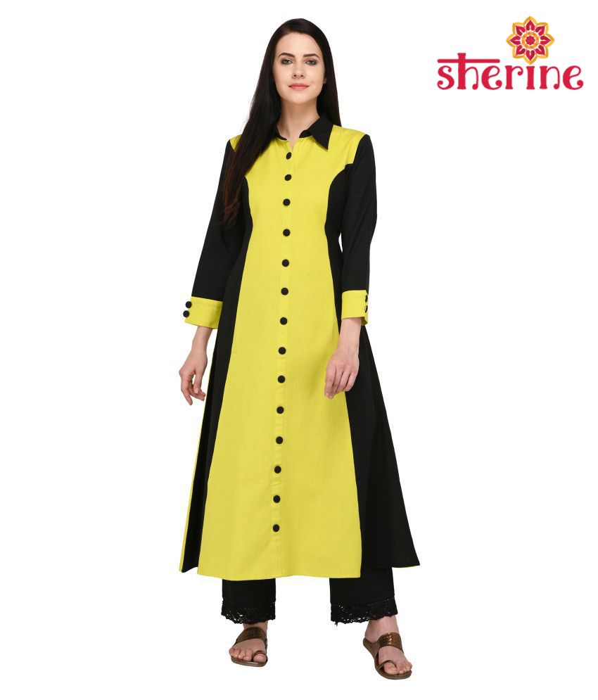     			Pistaa - Green Cotton Women's Flared Kurti ( Pack of 1 )