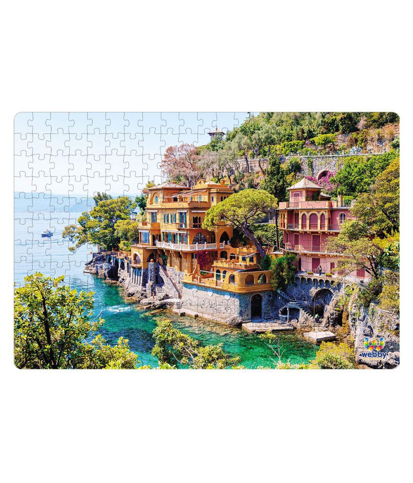     			Webby Colorful Houses In Portofino, Italy, Wooden Jigsaw Puzzle, 252 Pieces
