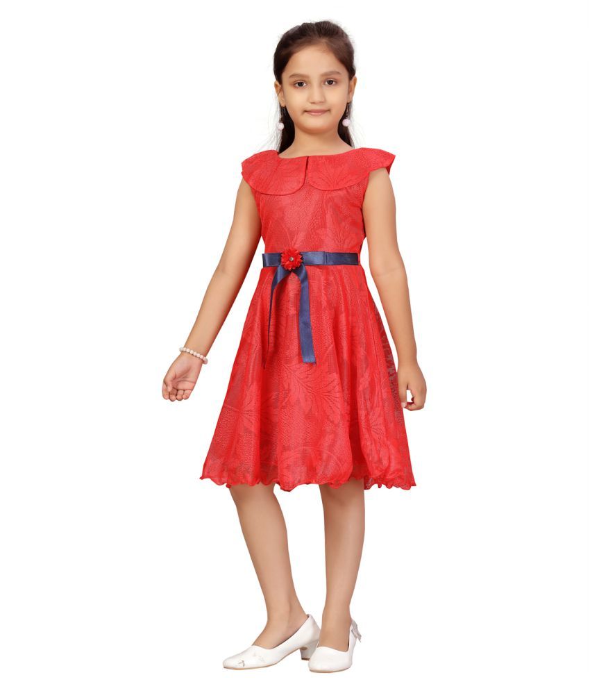 red colour frock