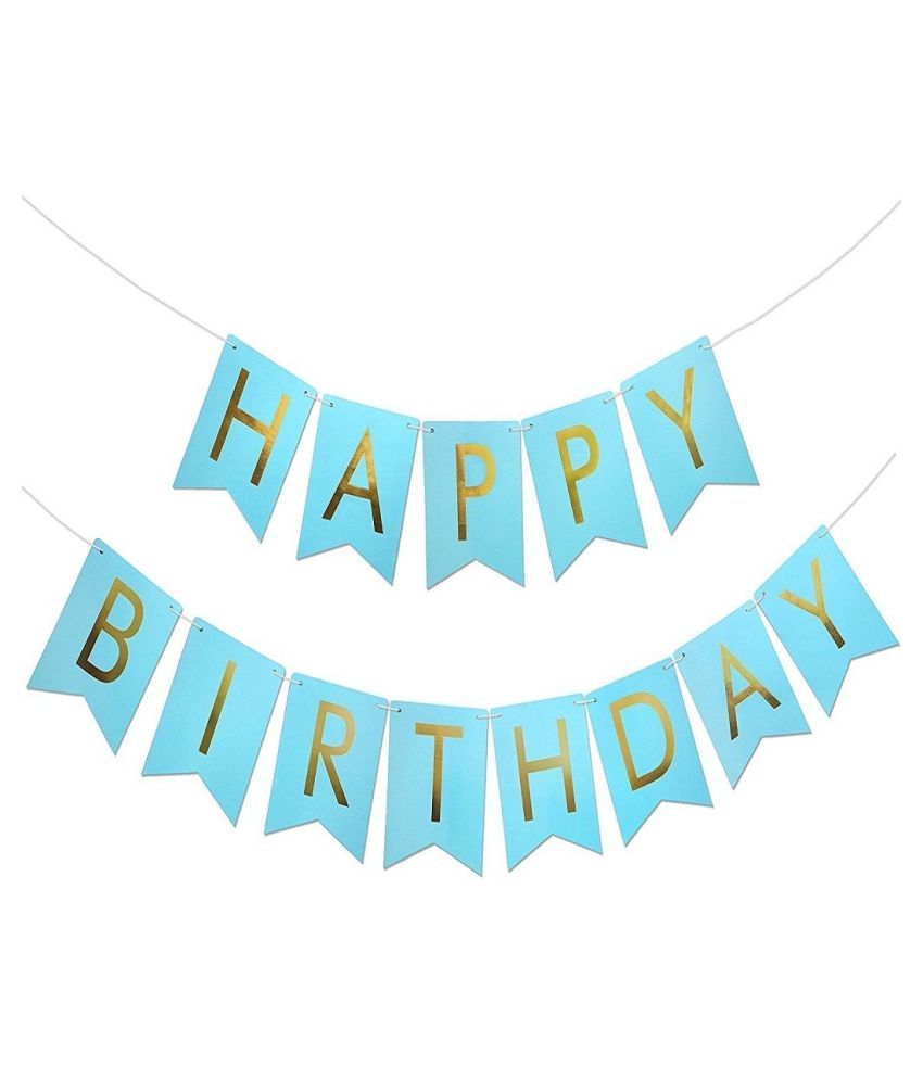 happy birthday letter blue banner set with golden print pack of 50 hd