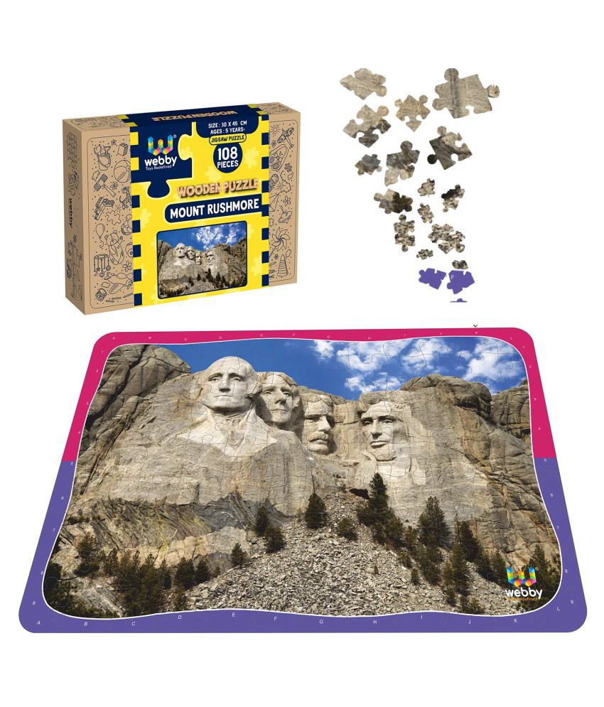     			Webby Mount Rushmore Wooden Jigsaw Puzzle, 108 Pieces