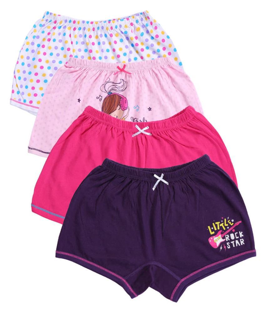     			Bodycare Kids Girls Assorted coloured Printed Hipster Panties Pack Of 4