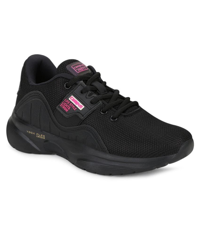     			Campus Black Running Shoes