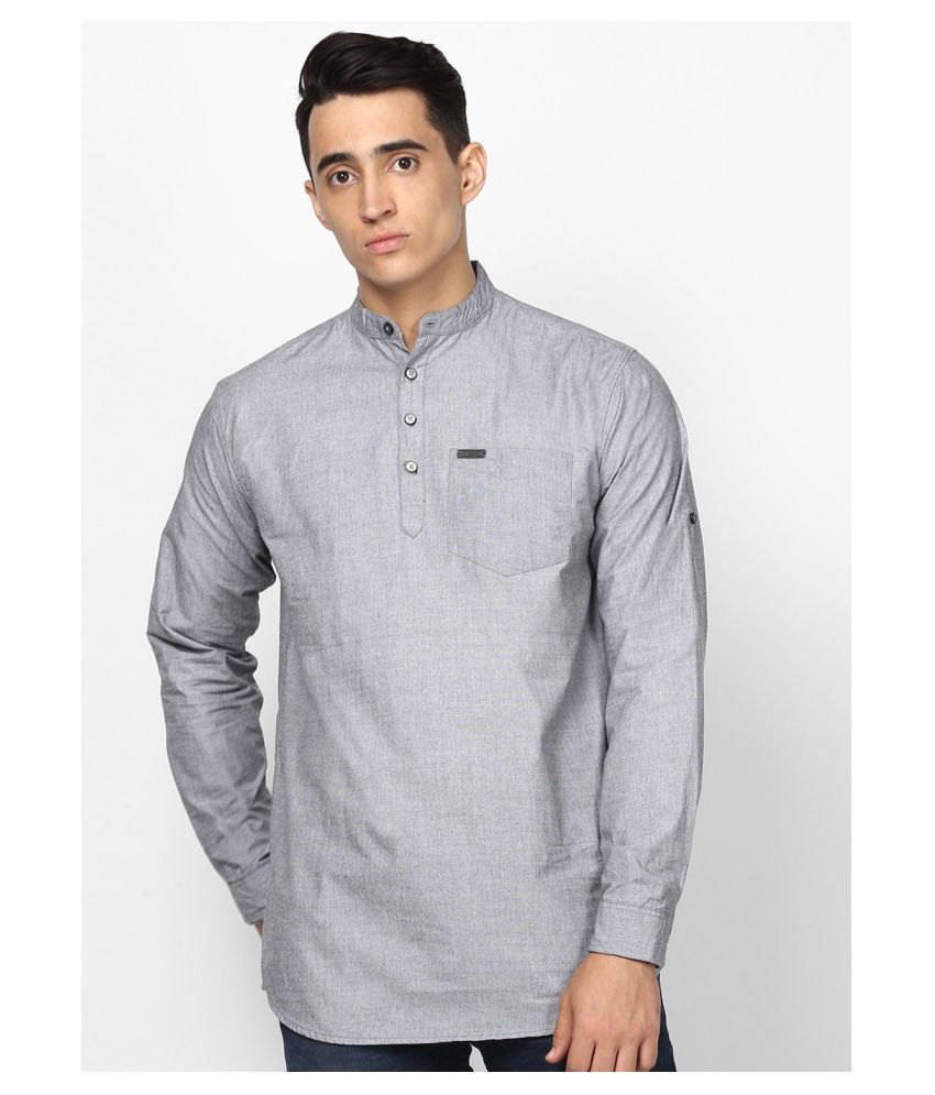     			Urbano Fashion 100 Percent Cotton Grey Shirt