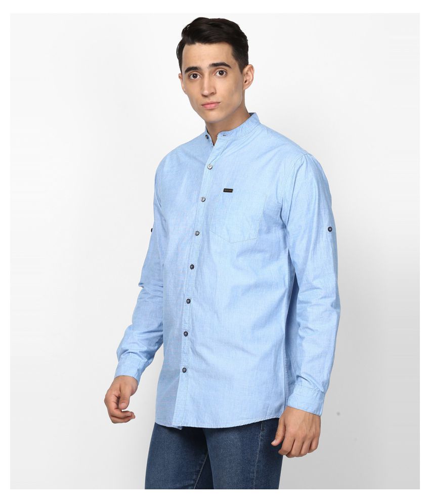     			Urbano Fashion 100 Percent Cotton Light Blue Shirt