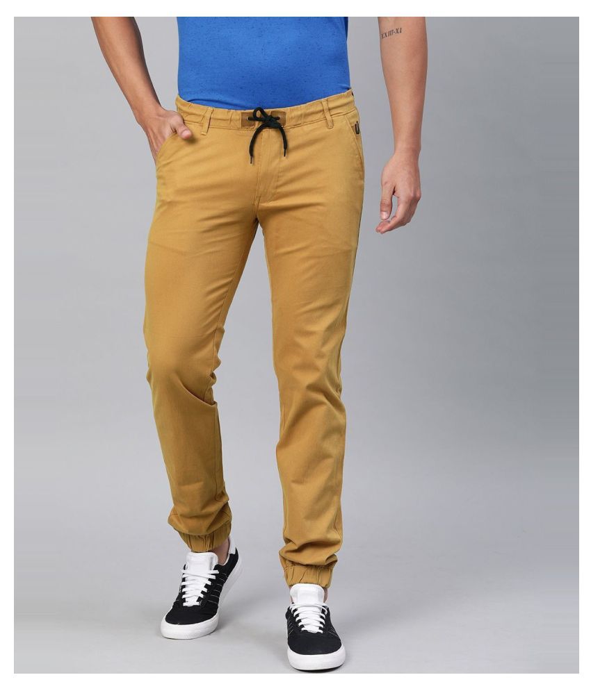 Urbano Fashion Brown Slim -Fit Trousers