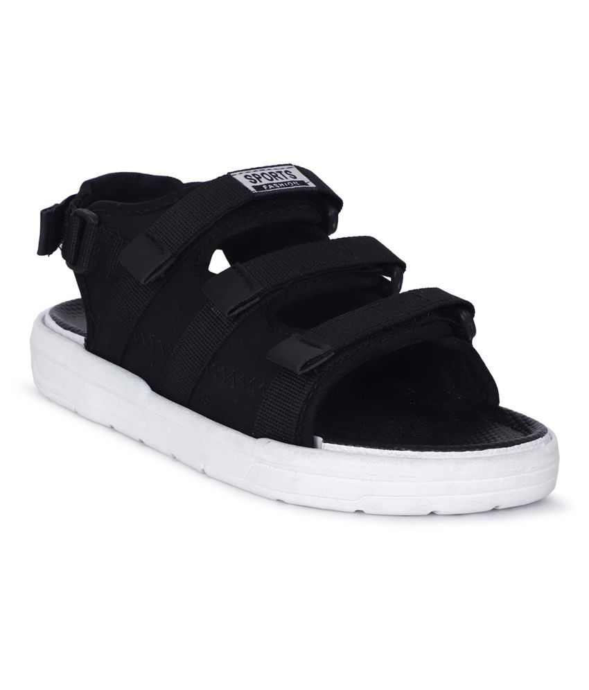 aadi men black sandals