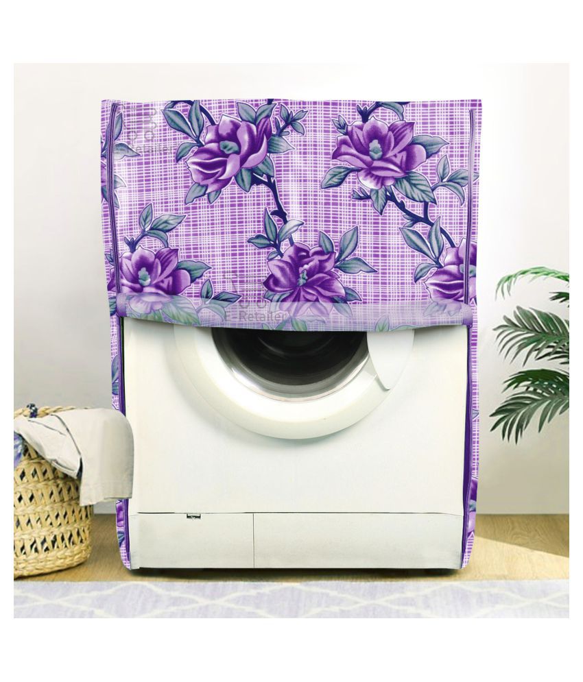     			E-Retailer Single Polyester Purple Washing Machine Cover for Universal 8 kg Front Load