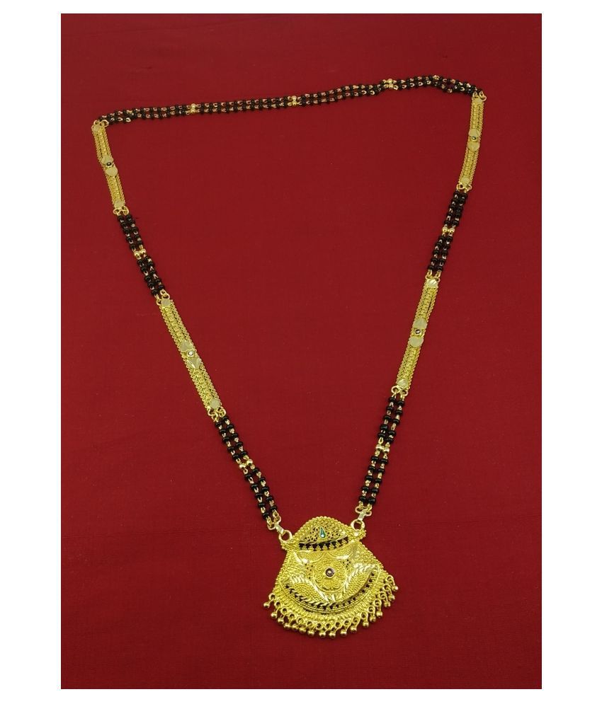     			Soni Traditional Glorious Hand Made Long Mangalsutra Golden & Black Beads Mangalsutra for Women Latest Design  (24 inch long chain)