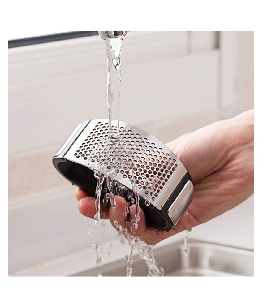 DEVFASHION Garlic Press Garlic Crusher,Stainless Steel Kitchen Garlic