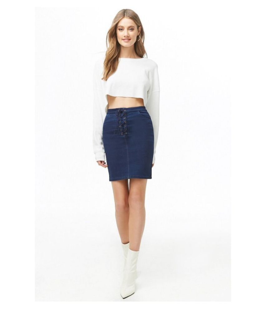 Buy Generic Denim Straight Skirt - Blue Online at Best Prices in India ...