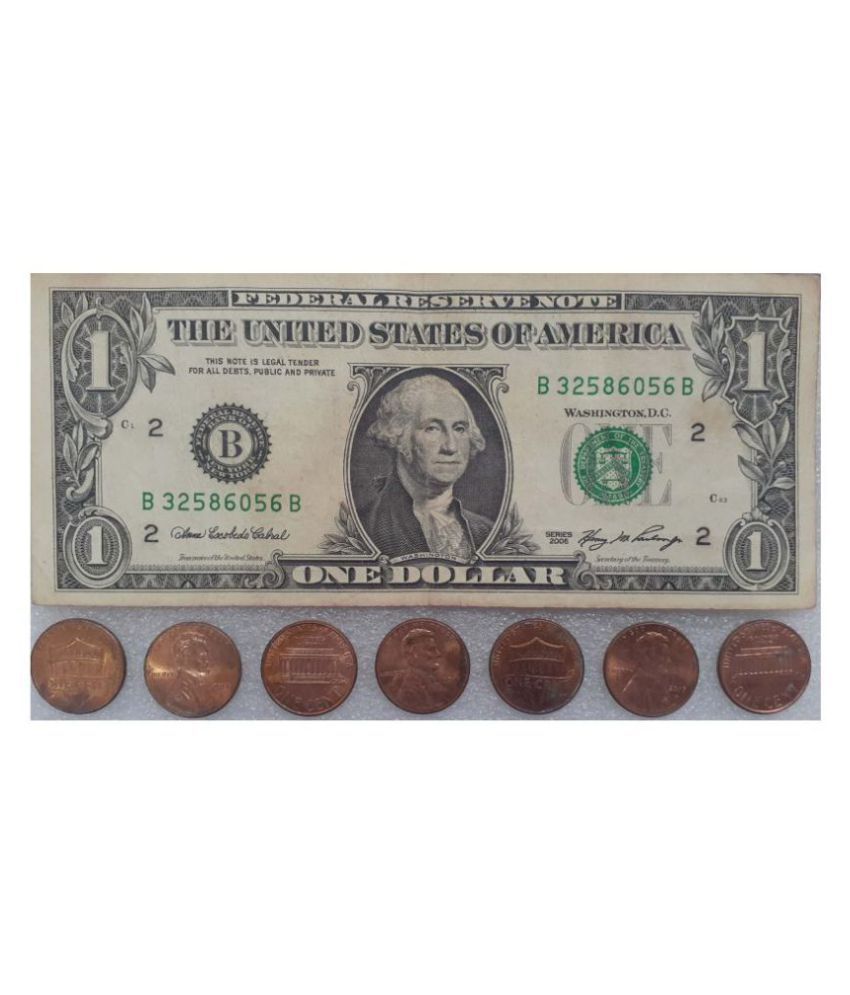     			Hop n Shop - One Dollar Bill with One Cent 8 Coins 8 Paper currency & Bank notes