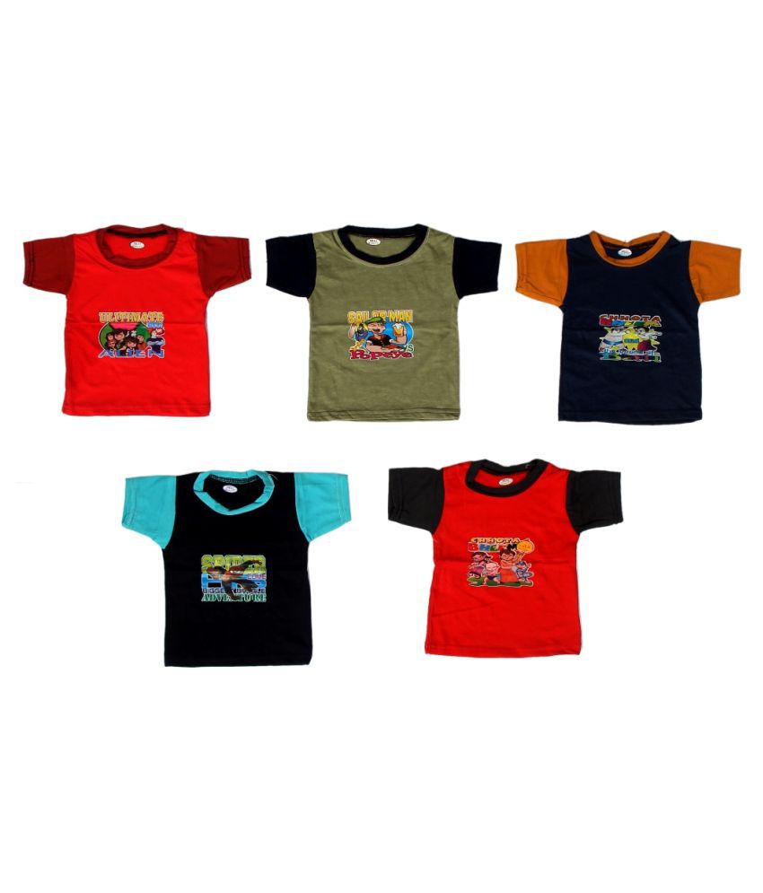 Baby boys pure cotton t-shirts (pack of 5) - Buy Baby boys pure cotton ...