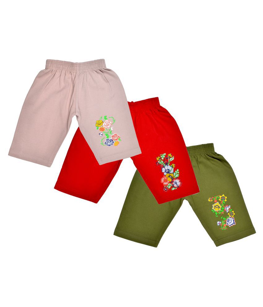     			Sathiyas Girls Cotton Cycling Pants(Pack of 3)