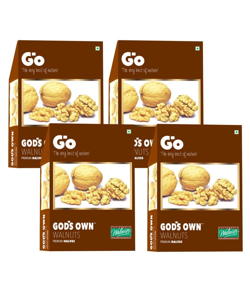     			GO California Premium Halves Walnuts Kernels (Without Shell) 1 Kg (250g x 4)