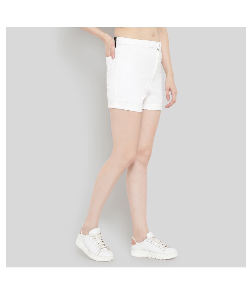 Buy OVERS Denim Hot Pants White Online at Best Prices in India Snapdeal