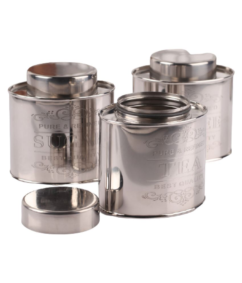    			Dynore Steel Tea/Coffee/Sugar Container Set of 4 1000 mL