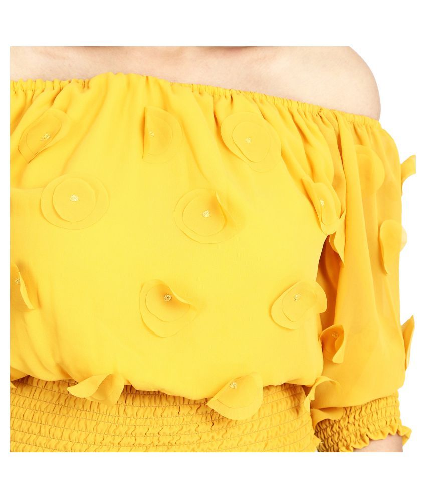 ALLURING Poly Cotton Peasant Tops Yellow Buy ALLURING Poly Cotton