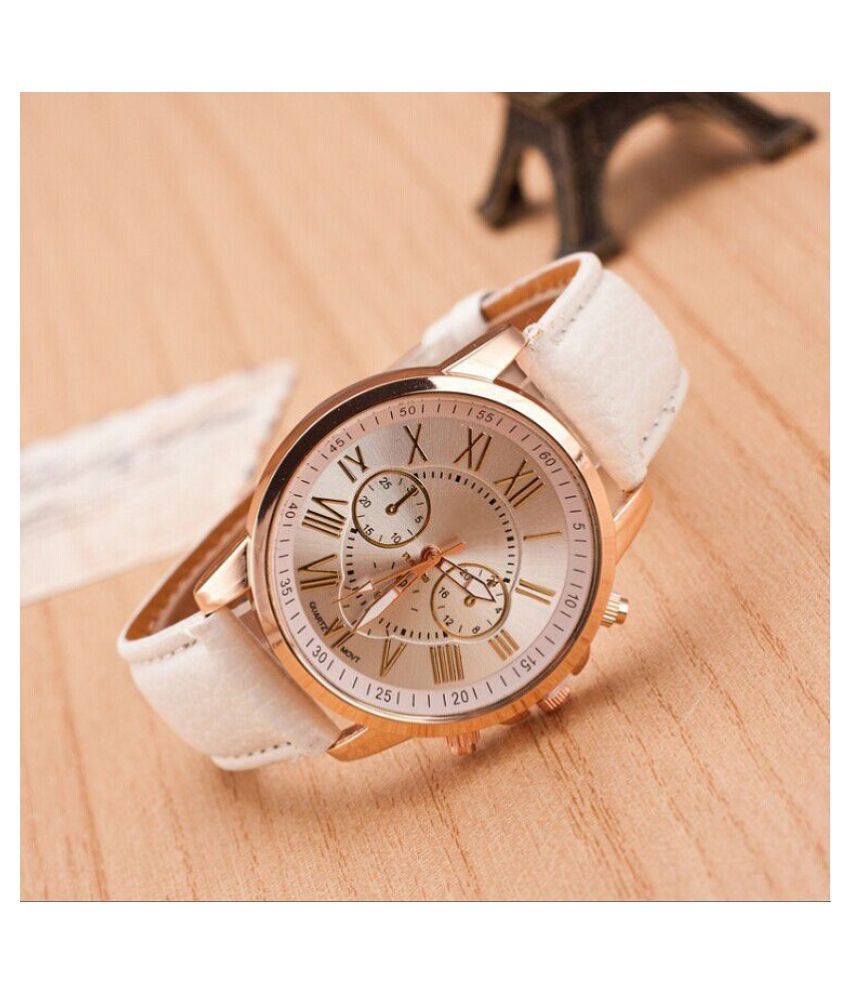 DECLASSE - Off White Leather Analog Womens Watch