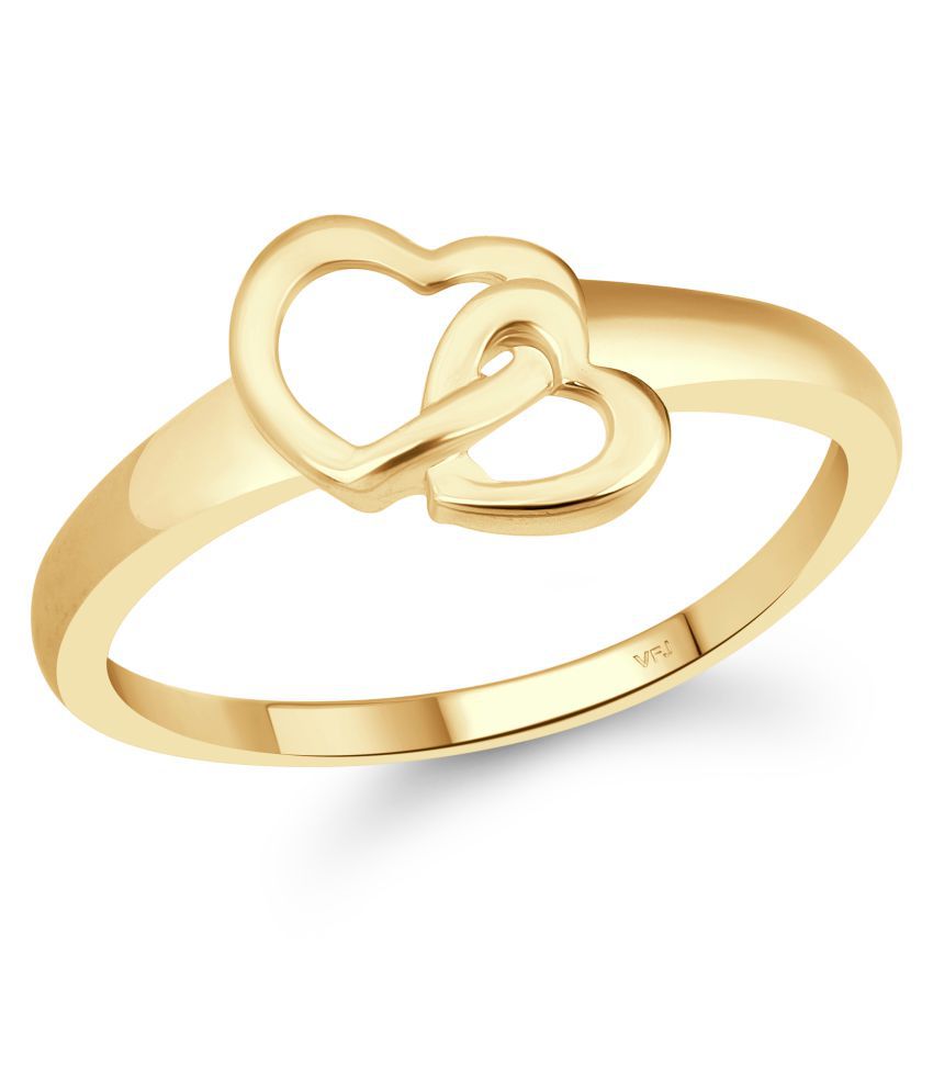     			Vighnaharta Cute Double Heart CZ Gold Plated Ring for Women  [VFJ1633FRG13]