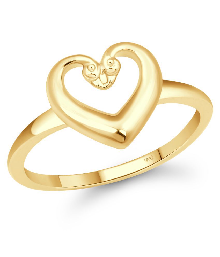     			Vighnaharta Cute  Heart CZ Gold Plated Ring for Women  [VFJ1634FRG15]