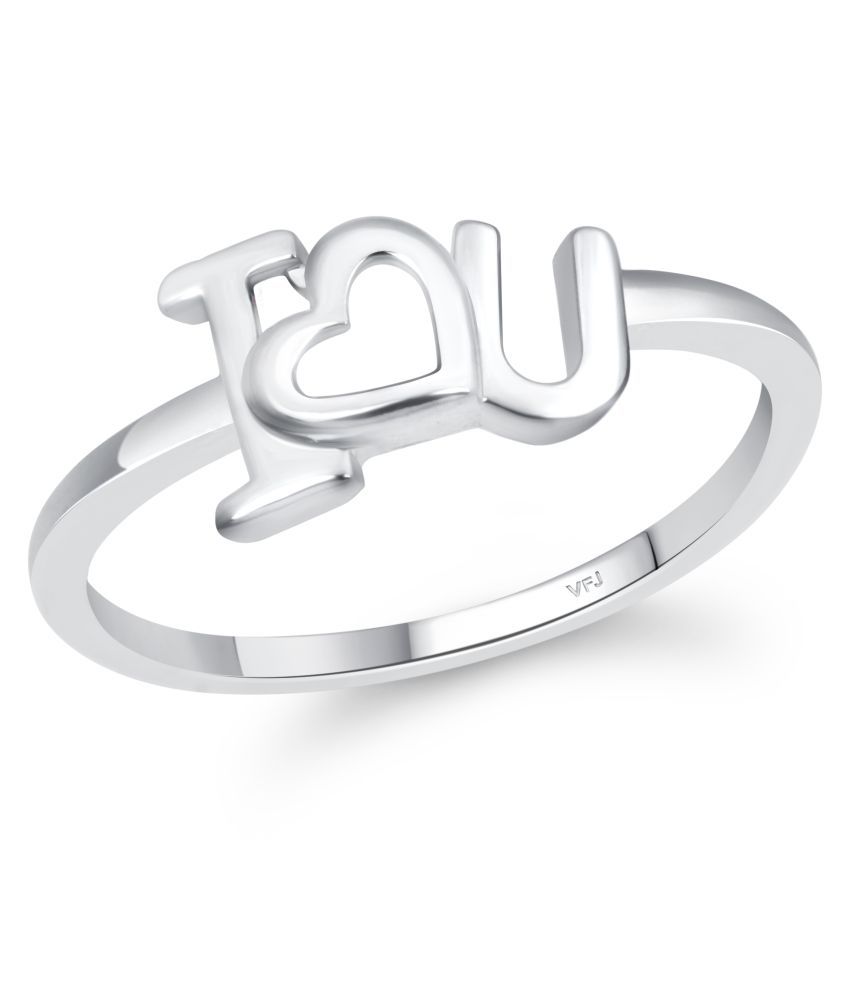     			Vighnaharta Initial I LOVE YOU  (CZ) Rhodium Plated Ring For Girls [VFJ1627FRR14]