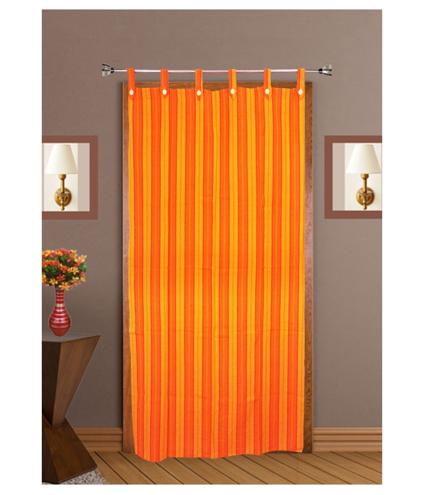     			HOMEFLY Vertical Striped Room Darkening Loop Curtain 6.5 ft ( Pack of 1 ) - Orange