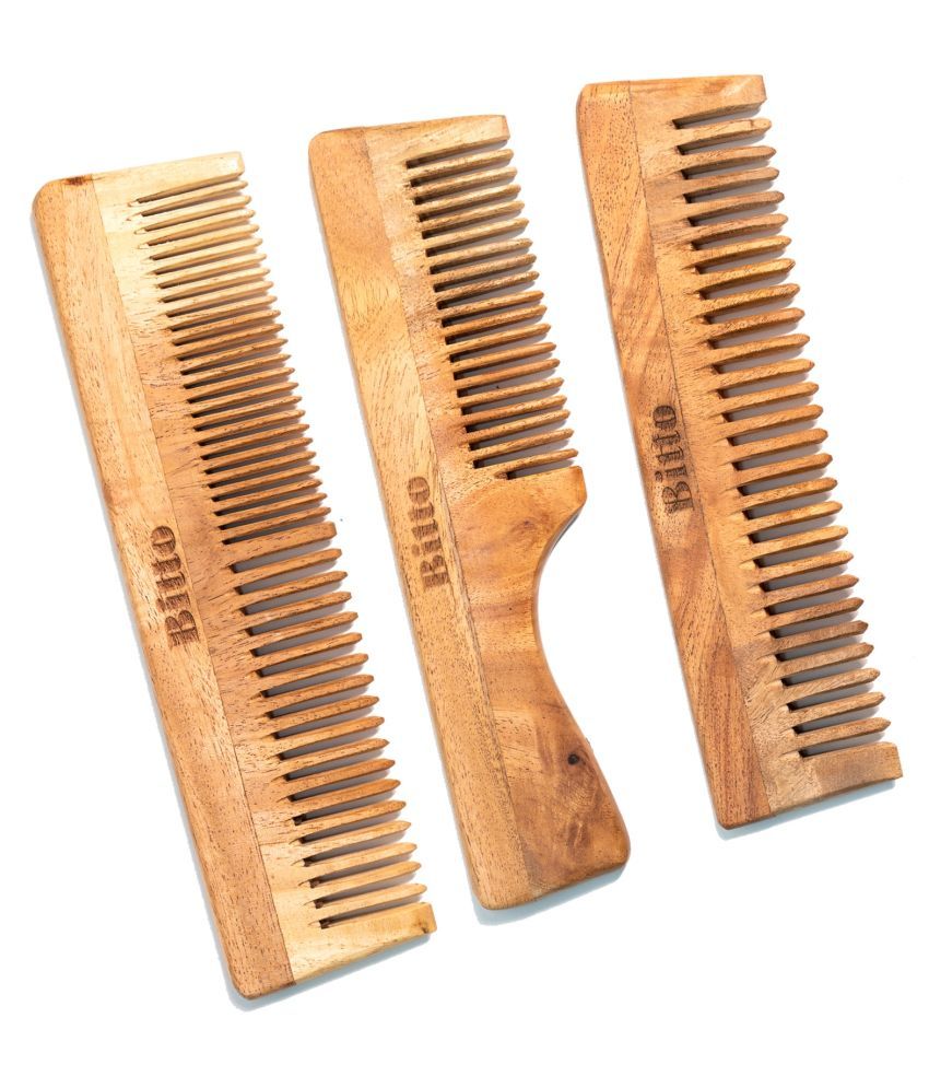     			Bitto Neem Wood Comb Regular Pack Wet Brush Pack of 3