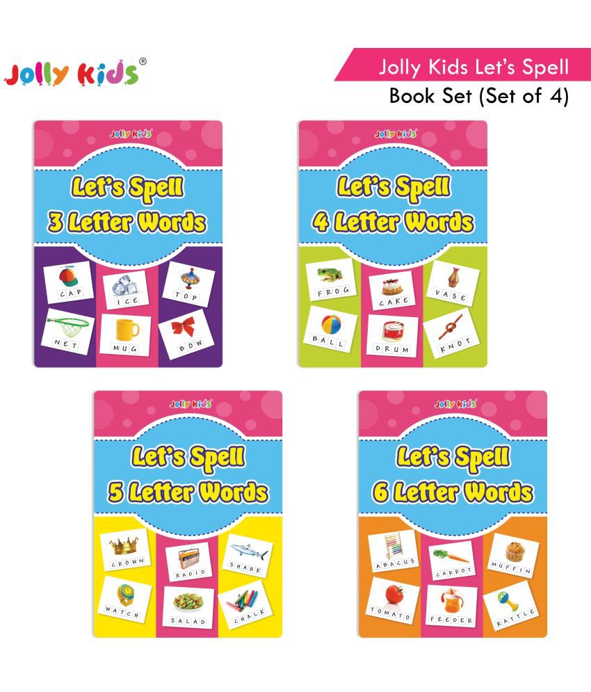     			Jolly Kids Let’s Spell 3-4-5-6 Letter Words Books Set of 4| 3 Letter Words | 4 Letter Words| 5 Letter Words| 6 Letter Words| Kids Activity Book|Ages 3-7 years