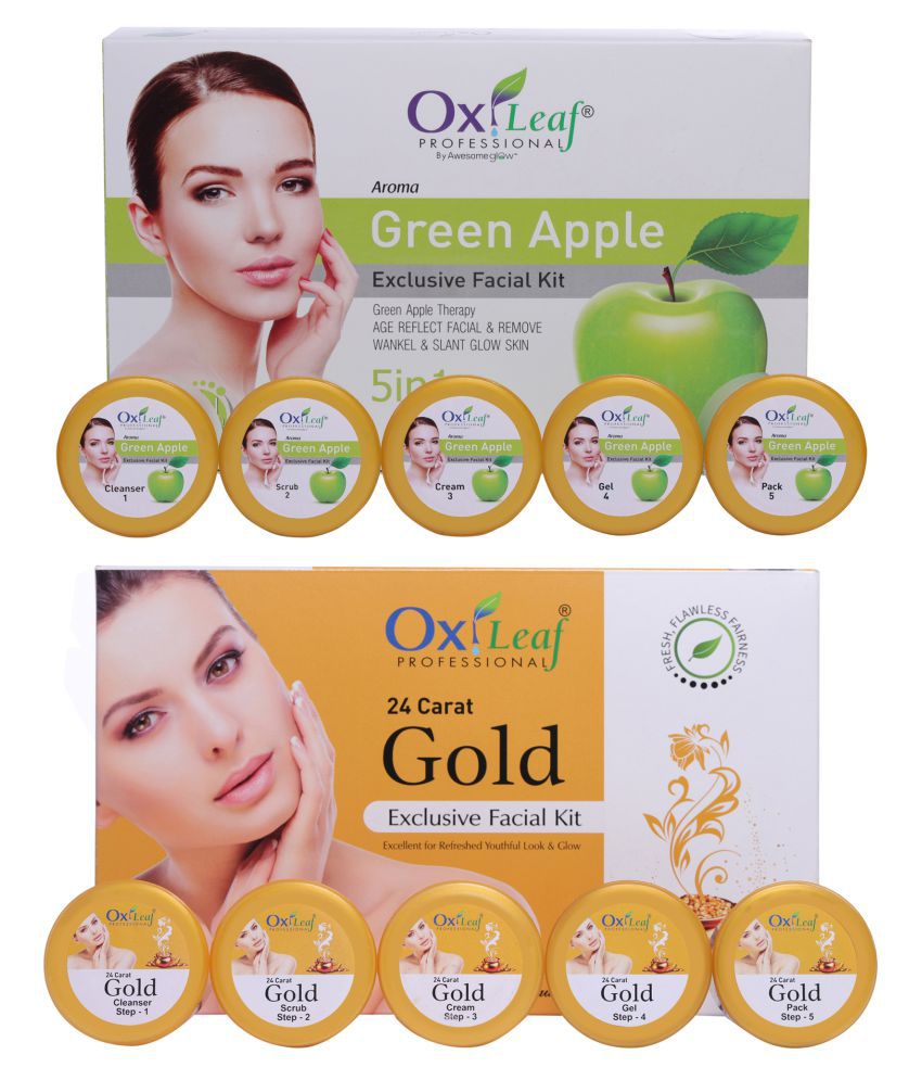     			Oxileaf 24 Carat Gold & Green Apple Facial Kit 1400 g Pack of 2