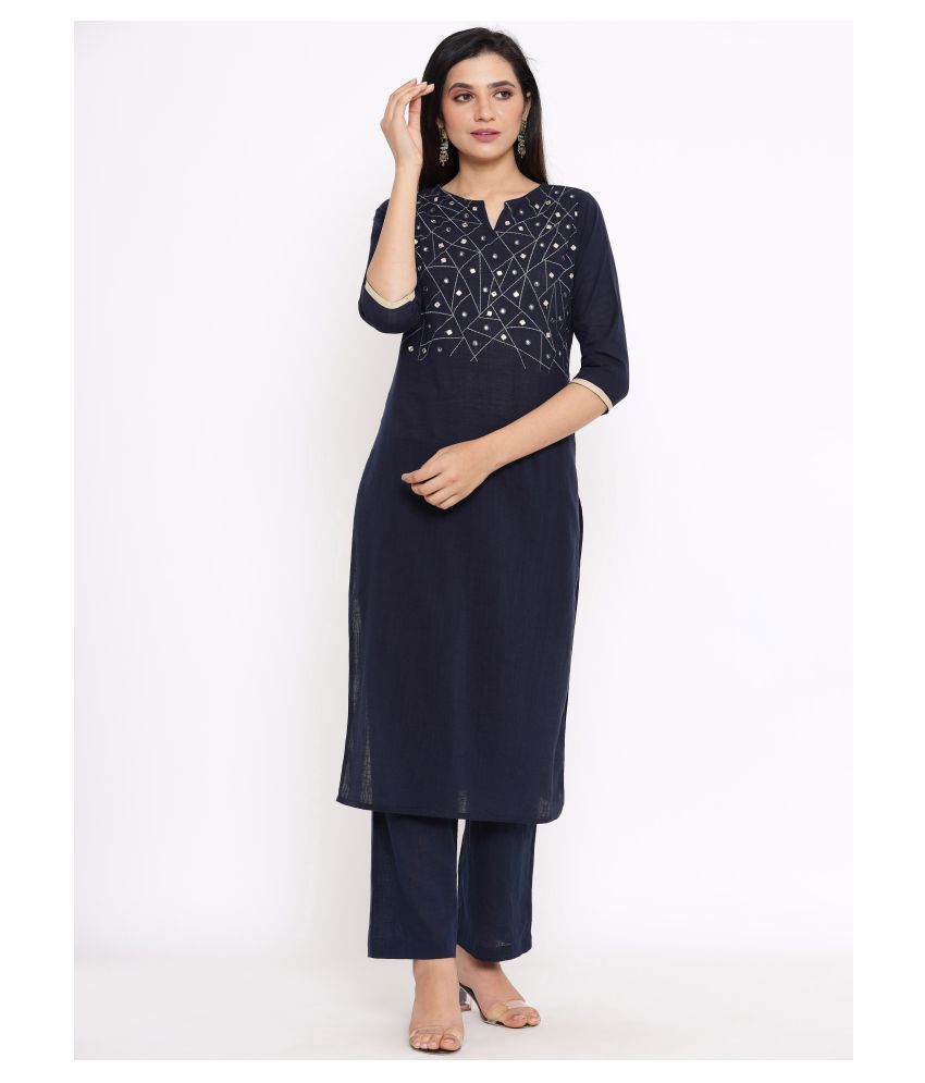     			SAART BUNAAI Cotton Kurti With Palazzo - Stitched Suit