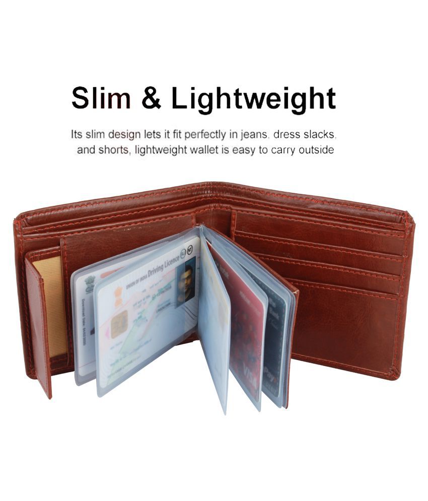 SUNSHOPPING - Brown PU Men's Regular Wallet ( Pack of 1 )