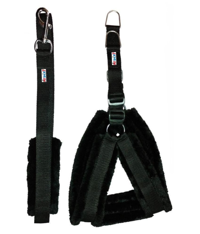     			Petshop7 Nylon Dog Harness & Leash set with Fur 1.25 inch Large -  ( Chest Size - 28-35 )