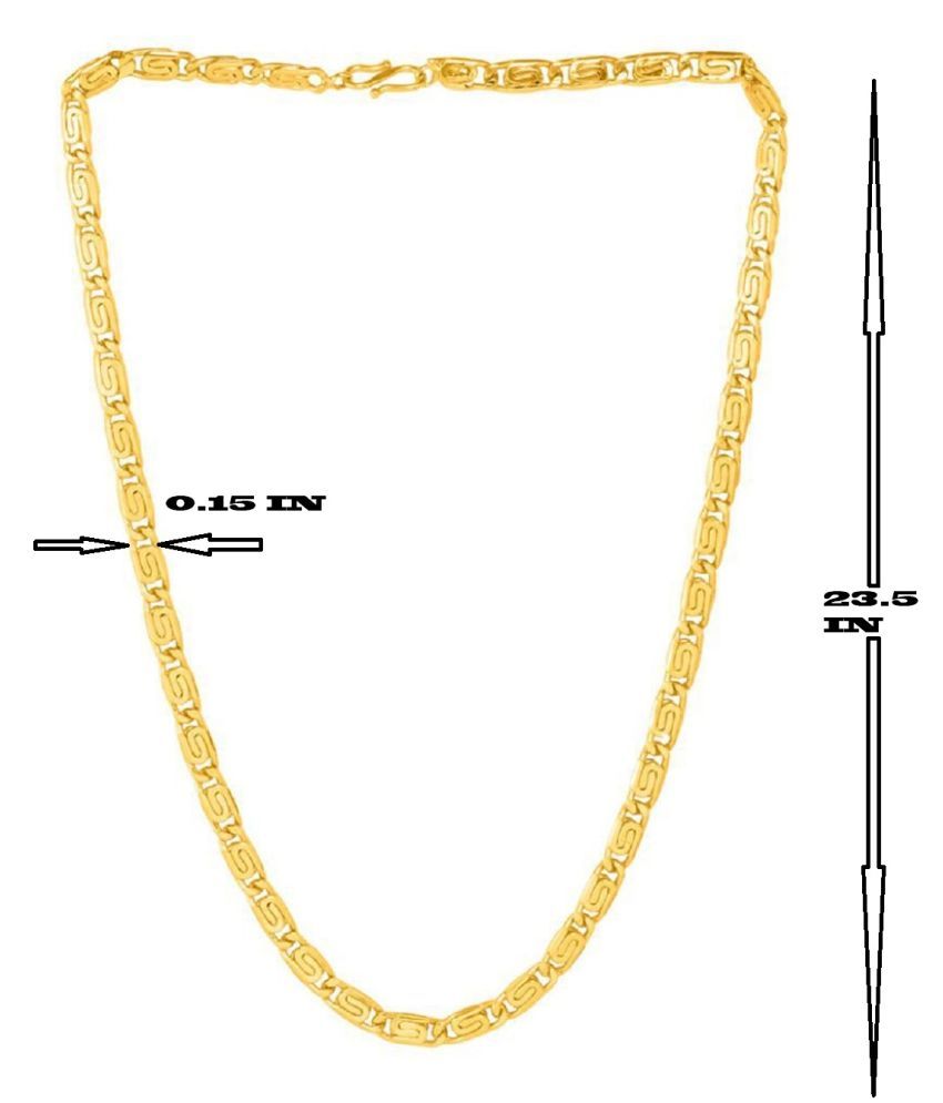 JIPPA Stylish Golden Chain Fashionable Round Fisher Gold Plated Chain