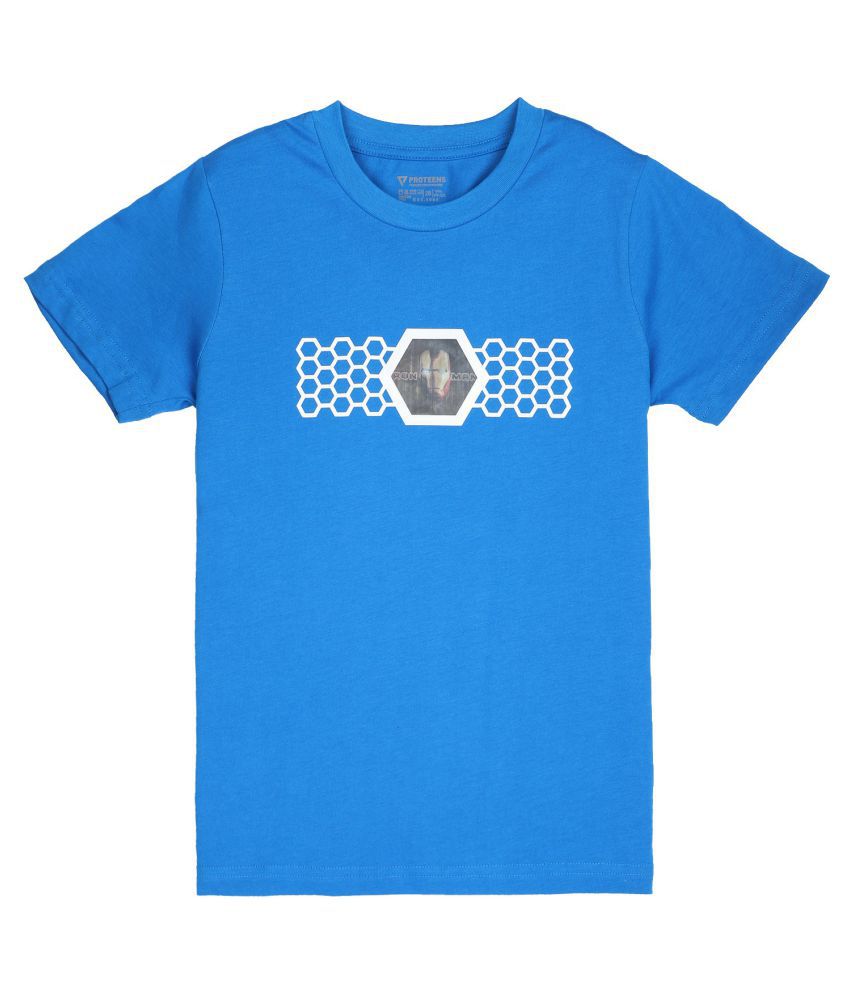     			Proteens Boys Blue 3D printed Tshirts
