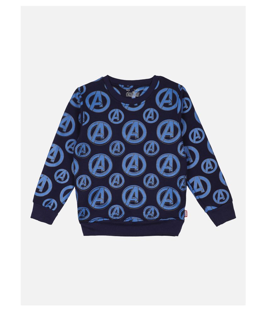     			Proteens Boys Navy Blue Printed Round Neck Sweatshirt