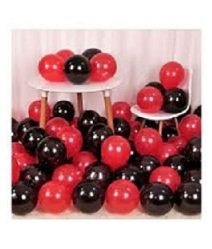     			GNGS Solid Anniversary Party Decoration Balloons (Red, Black) Pack of 50