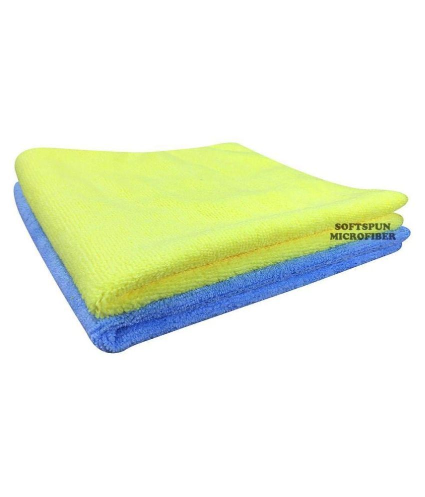     			SOFTSPUN Microfiber Cloth - 2 pcs - 40x40 cms - 340 GSM Multi Color - Thick Lint & Streak-Free Multipurpose Cloths - Automotive Microfibre Towels for Car Bike Cleaning Polishing Washing & Detailing