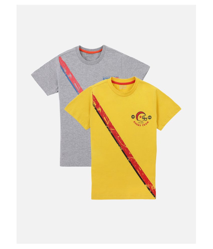     			Proteens Boys Grey and Yellow T-shirt Pack of 2