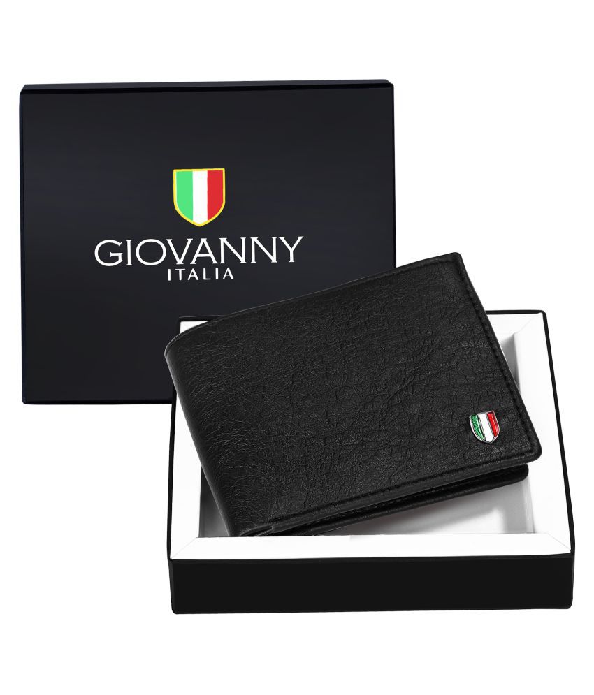 Buy GIOVANNY - Black Faux Leather Men's Regular Wallet ( Pack of 1 ) Online at Best Price in 
